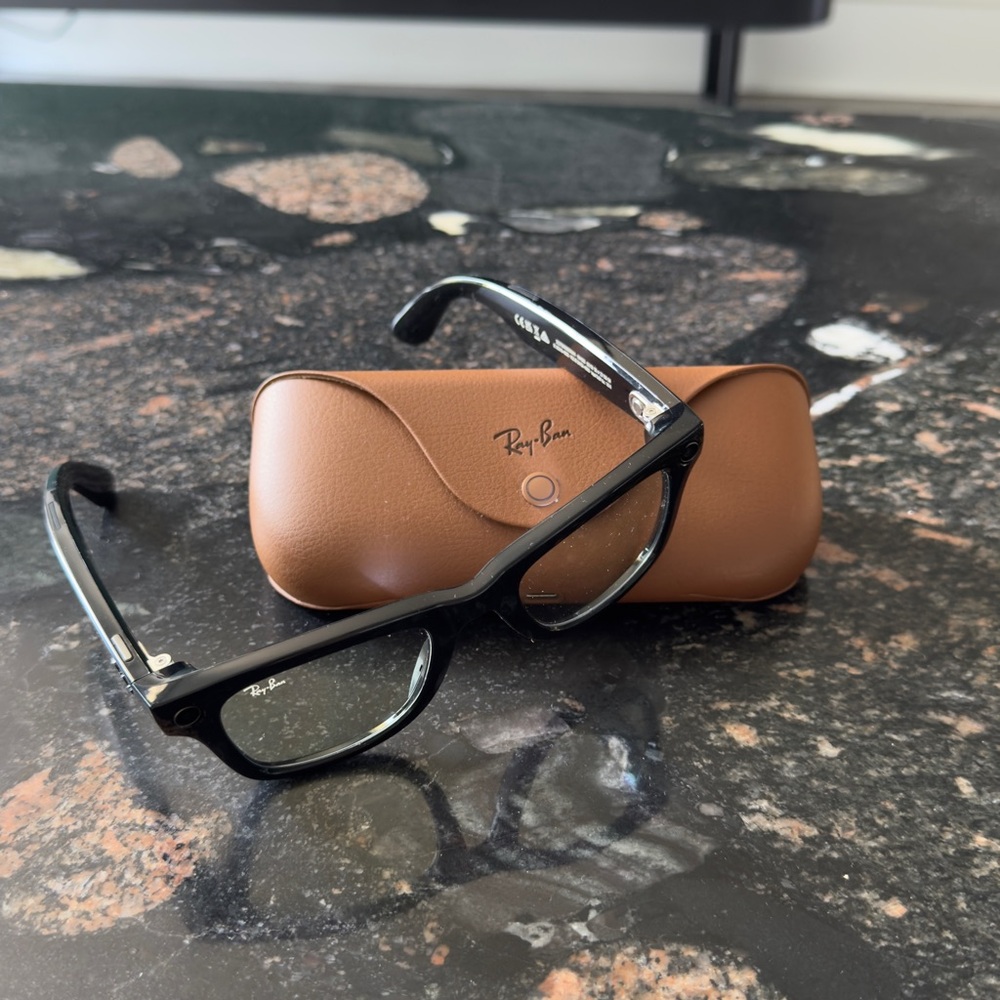 Ray-Ban Black Sunglasses with Brown Case META
